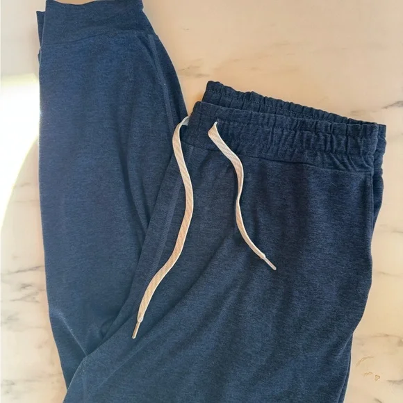 Vuori Dark Blue Joggers with Cream Drawstring - Picture 3 of 5